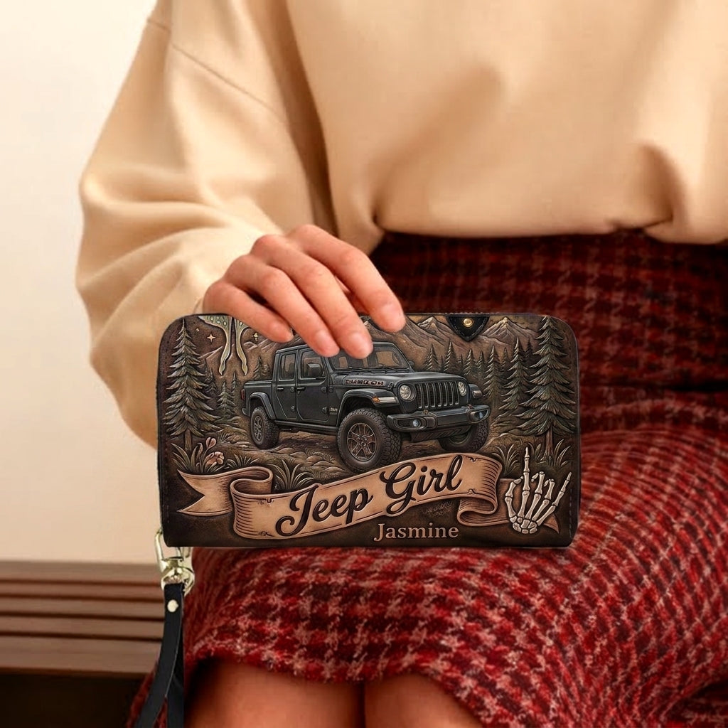 Jeep Girl By Night Personalized Leather Bag + Free Wallet