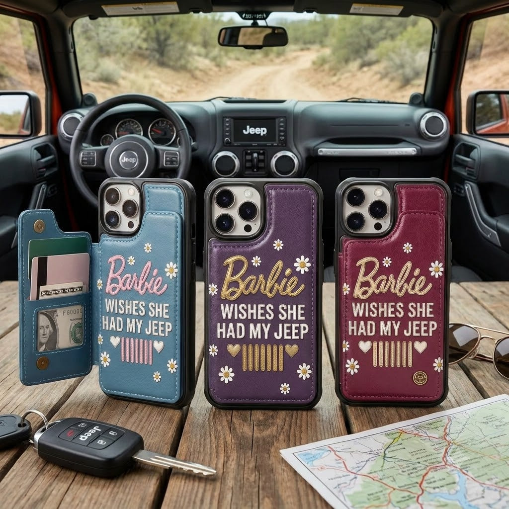 Barbie Wishes She Had My Jeep Leather Phone Case