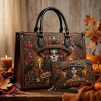 Love Never Dies Skull Girl Personalized Leather Bag + Free Wallet