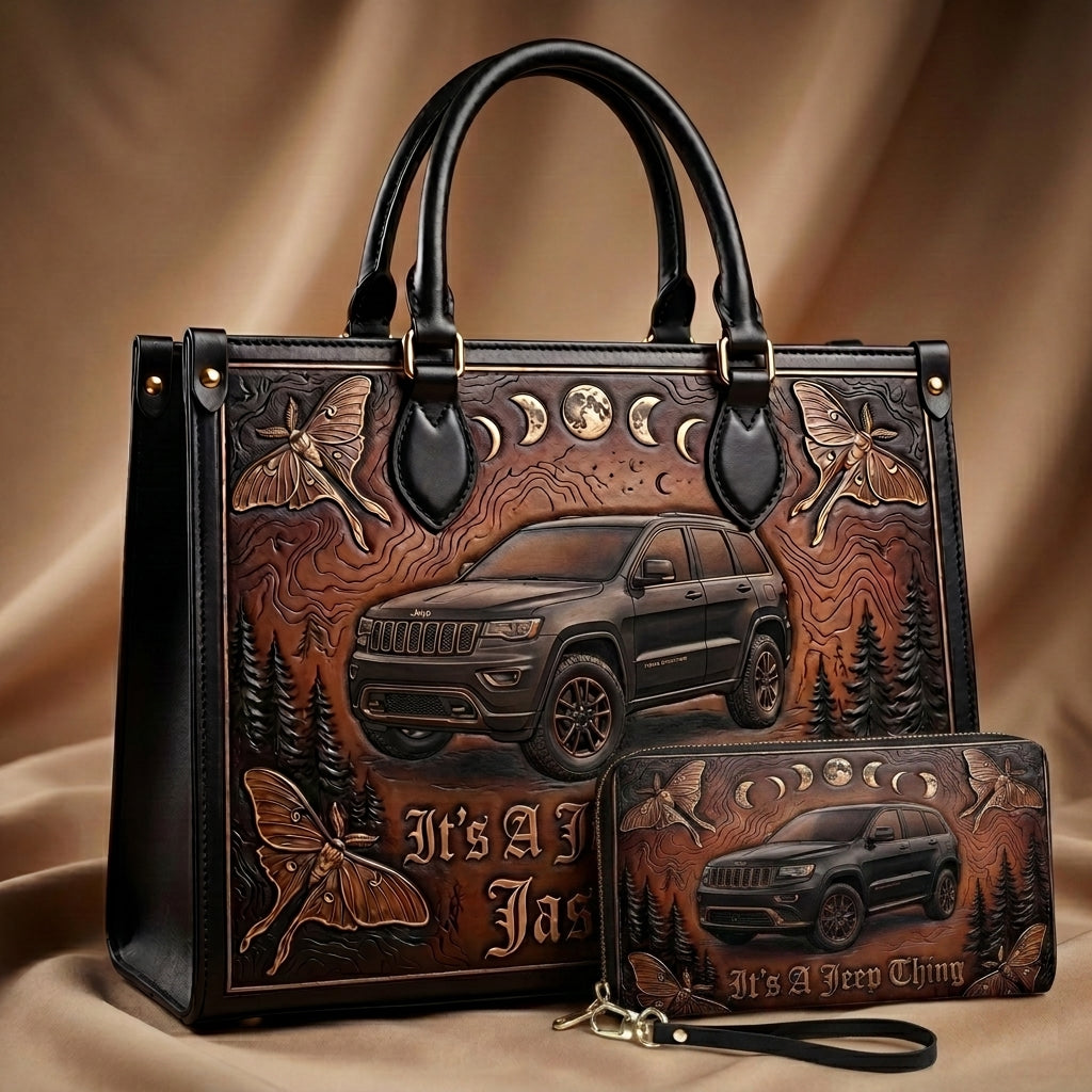 It's A Jeep Thing Personalized Leather Bag + Free Wallet