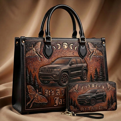 It's A Jeep Thing Personalized Leather Bag + Free Wallet