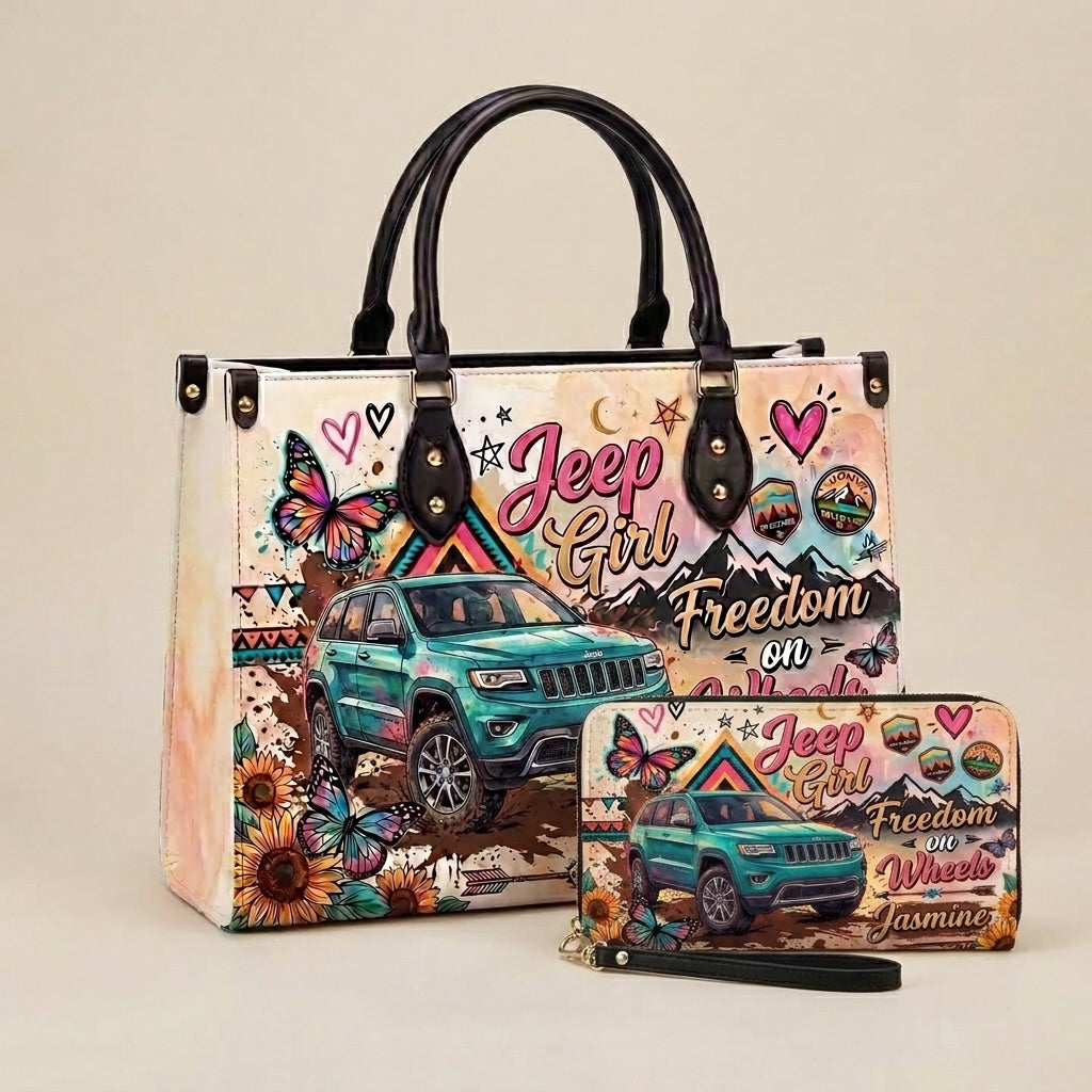 Freedom On Wheels Personalized Leather Bag + FREE Wallet