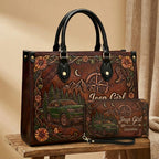 Jeep Girl Sunflower Personalized Leather Bag + Free Wallet