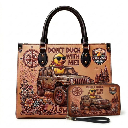 Don't Duck With Me Personalized Leather Bag + Free Wallet