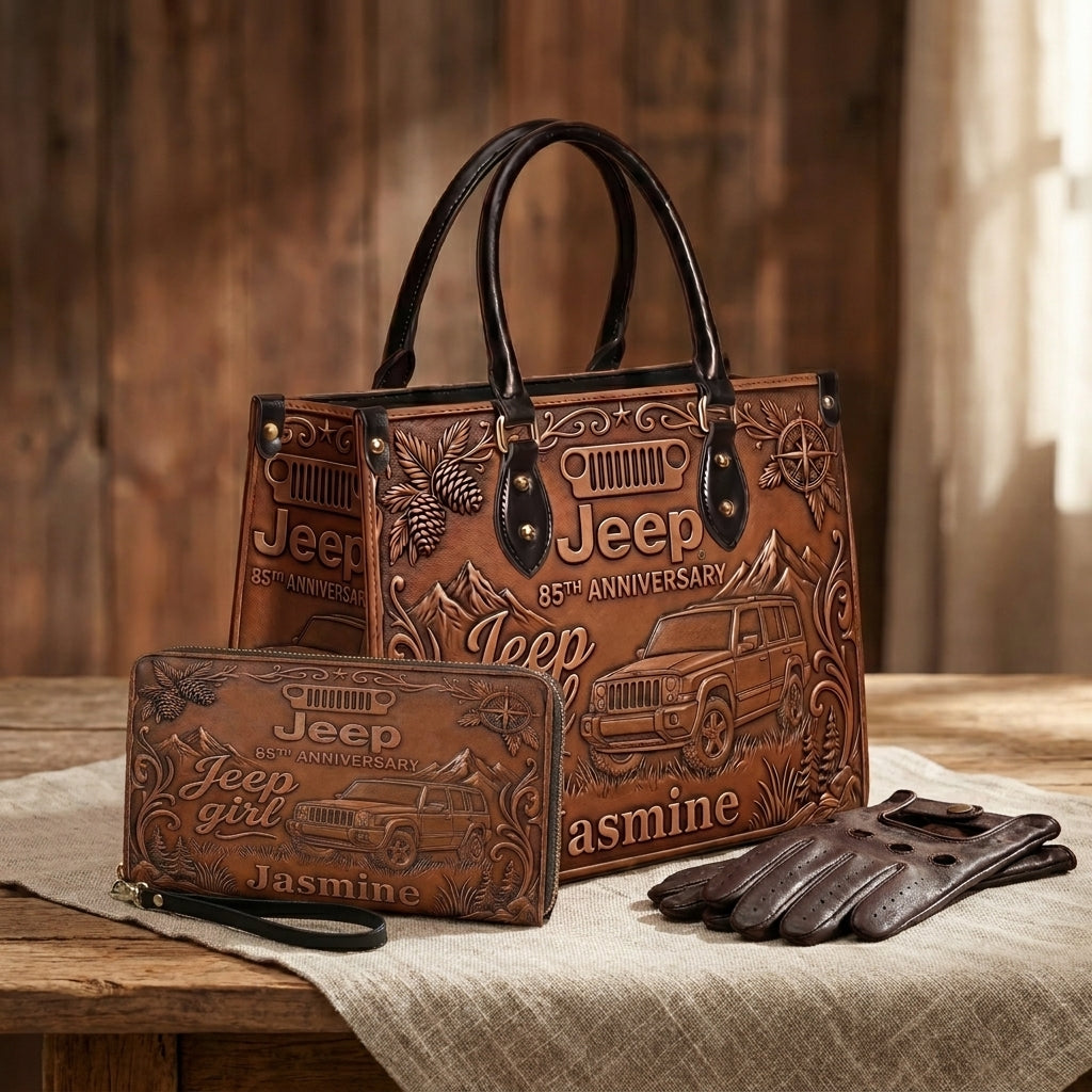 [Free delivery] Jeep 85th Anniversary Personalized Leather Bag + Free Leather Wallet