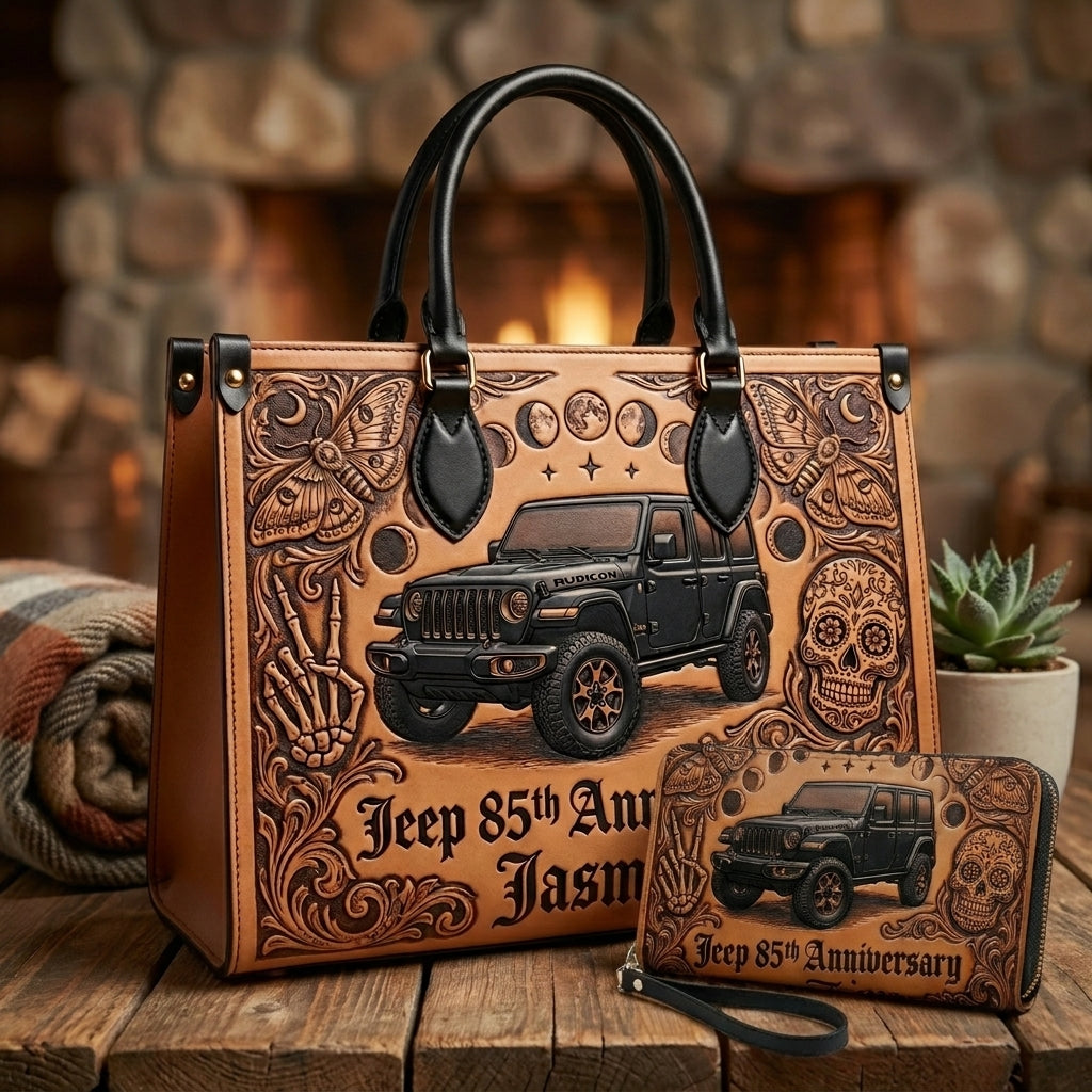 Jeep 85th Anniversary V5 Personalized Leather Bag + Free Wallet