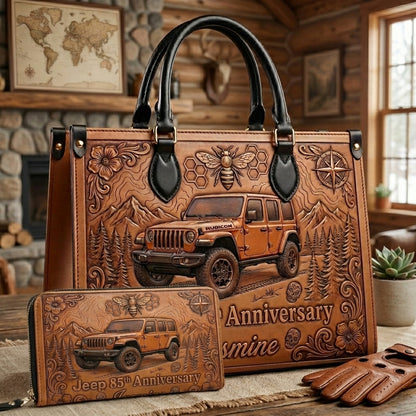 Jeep 85th Anniversary V4 Personalized Leather Bag + Free Wallet