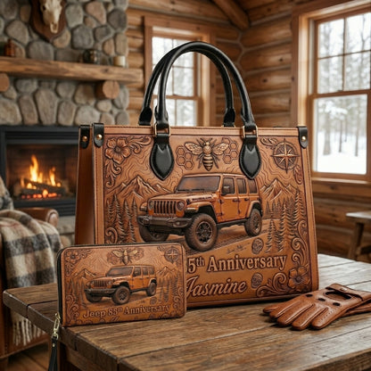 Jeep 85th Anniversary V4 Personalized Leather Bag + Free Wallet