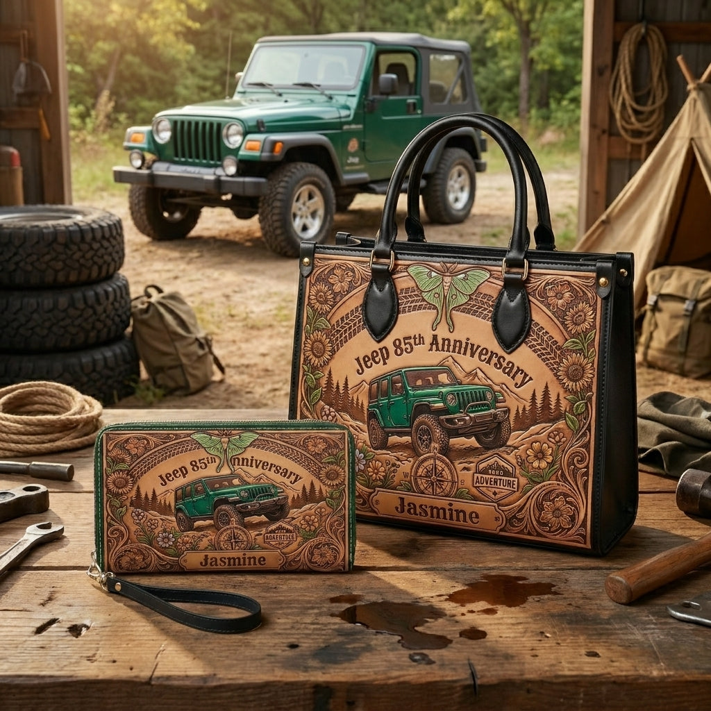 Jeep 85th Anniversary V3 Personalized Leather Bag + Free Wallet