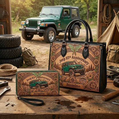 Jeep 85th Anniversary V3 Personalized Leather Bag + Free Wallet