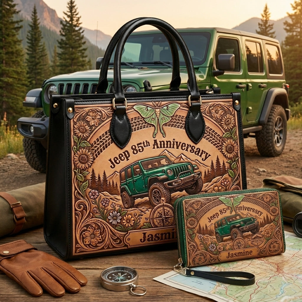Jeep 85th Anniversary V3 Personalized Leather Bag + Free Wallet