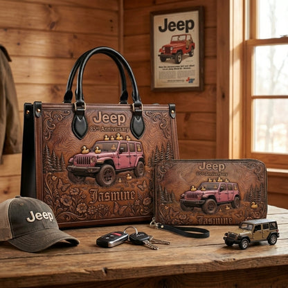 Jeep 85th Anniversary V2 Personalized Leather Bag + Free Wallet