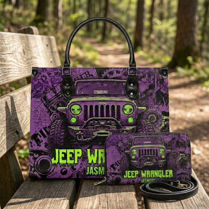 Jeep Wrangler Personalized Leather Bag + Free Wallet