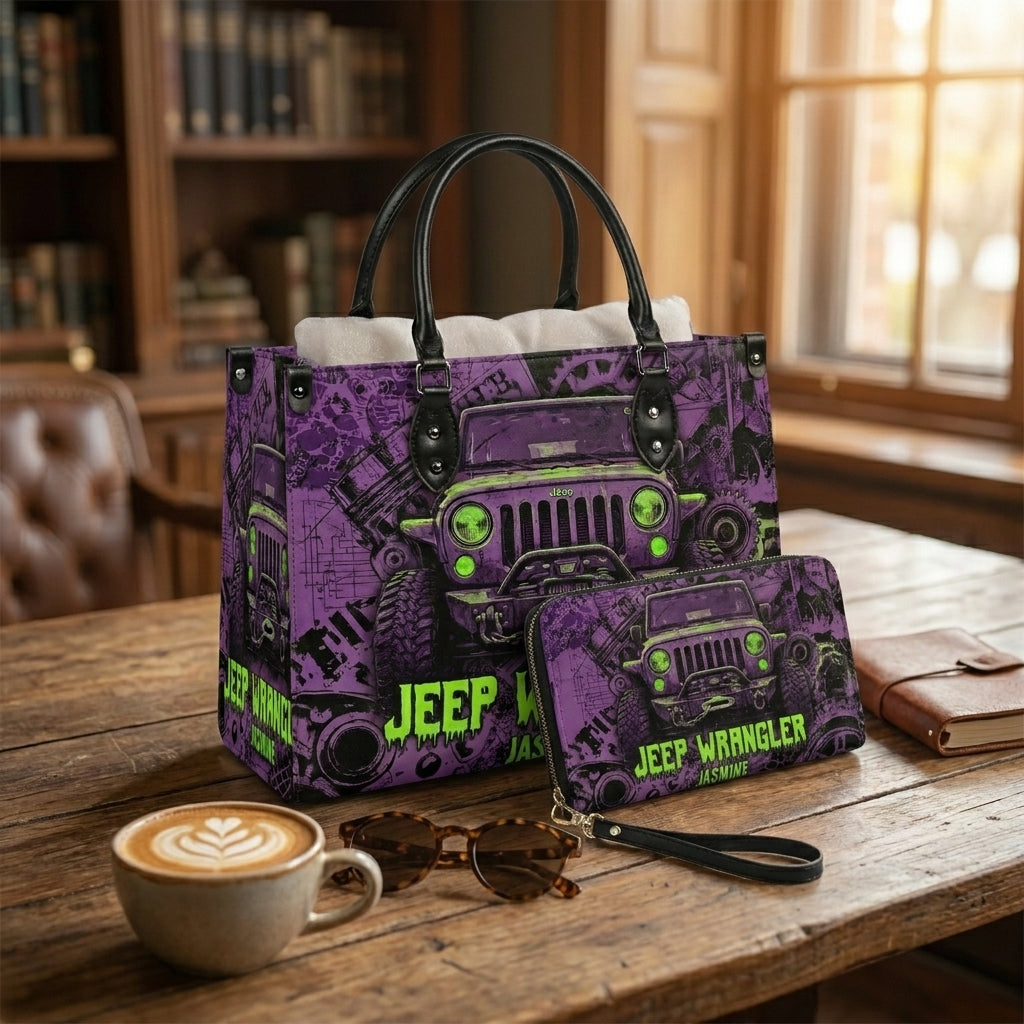 Jeep Wrangler Personalized Leather Bag + Free Wallet