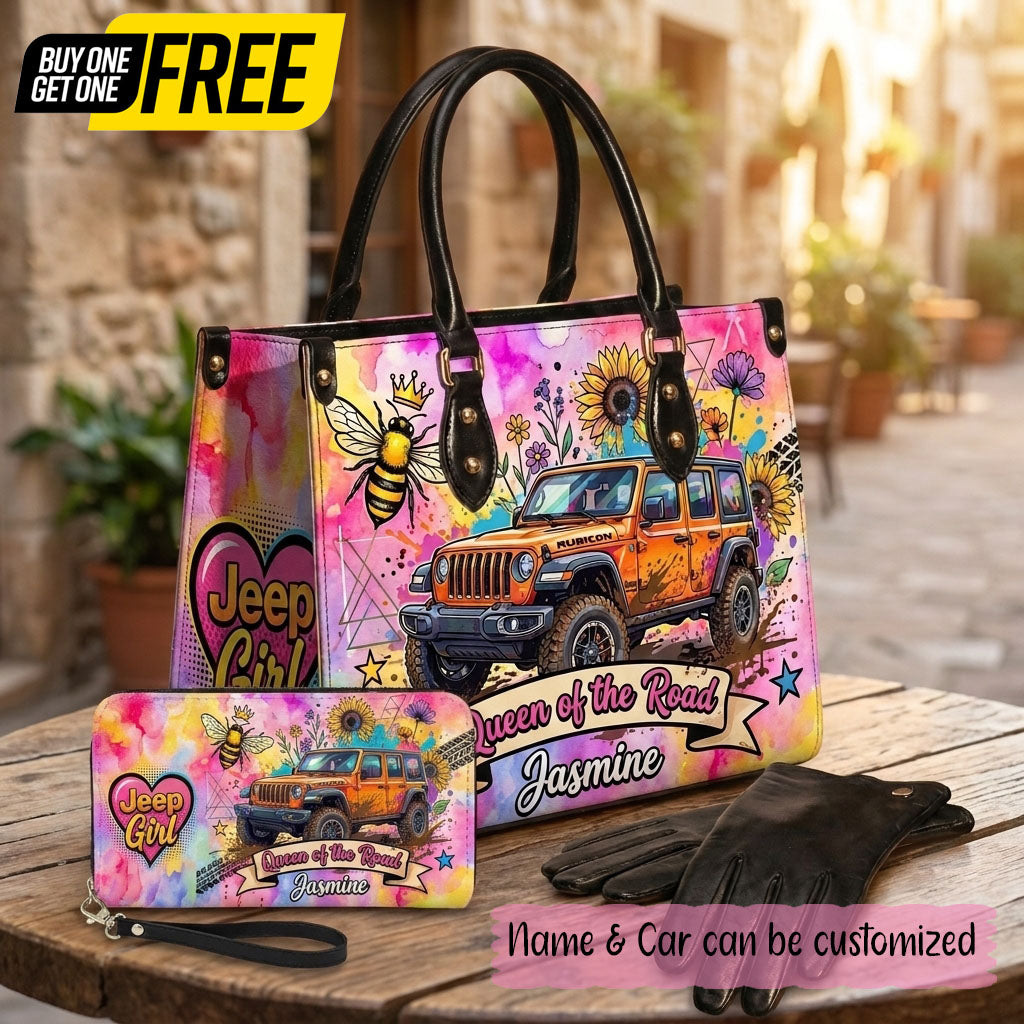 Queen Of The Road Personalized Leather Bag + Free Wallet