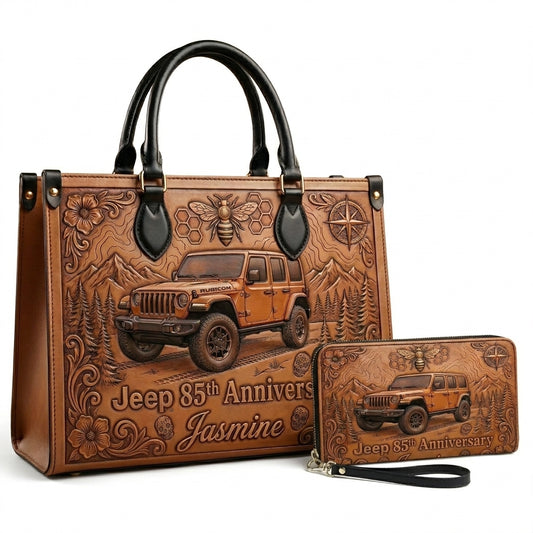 Jeep 85th Anniversary V4 Personalized Leather Bag + Free Wallet