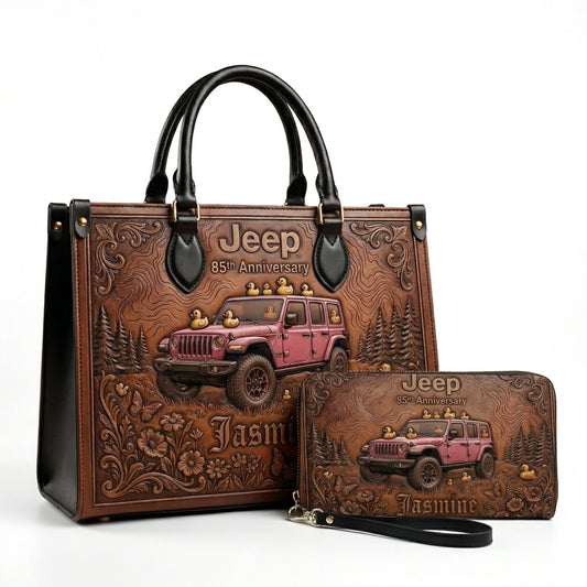 Jeep 85th Anniversary V2 Personalized Leather Bag + Free Wallet