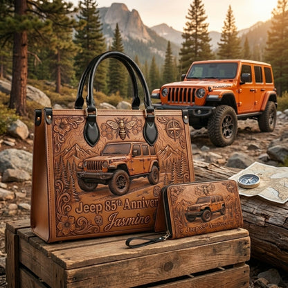 Jeep 85th Anniversary V4 Personalized Leather Bag + Free Wallet