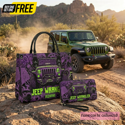 Jeep Wrangler Personalized Leather Bag + Free Wallet
