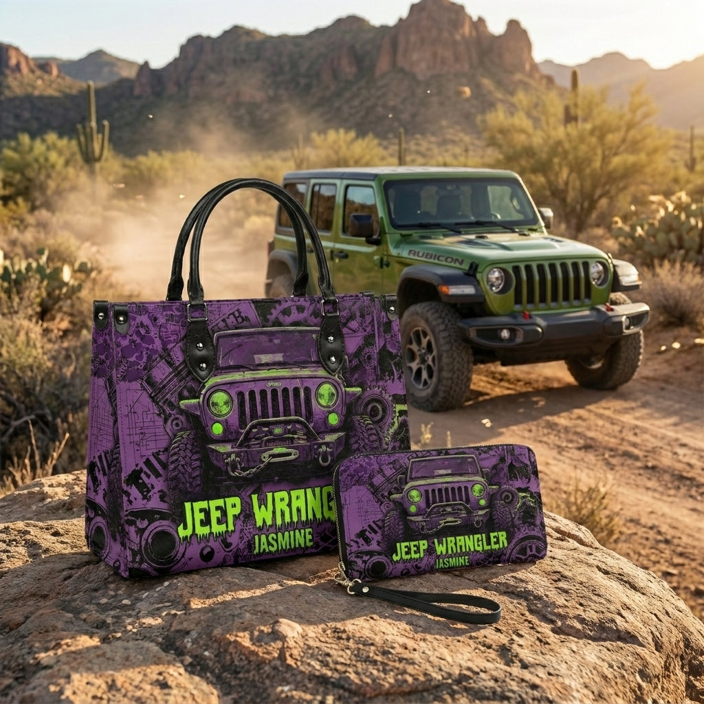 Jeep Wrangler Personalized Leather Bag + Free Wallet