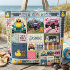 Duck Duck Jeep Personalized Quilted Tote Bag & Free-Motion Embroidery Wallet Set