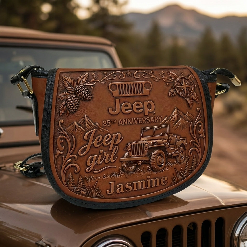 Jeep 85th Anniversary Personalized Leather Saddle Bag