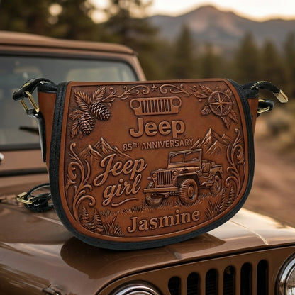 Jeep 85th Anniversary Personalized Leather Saddle Bag