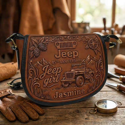 Jeep 85th Anniversary Personalized Leather Saddle Bag