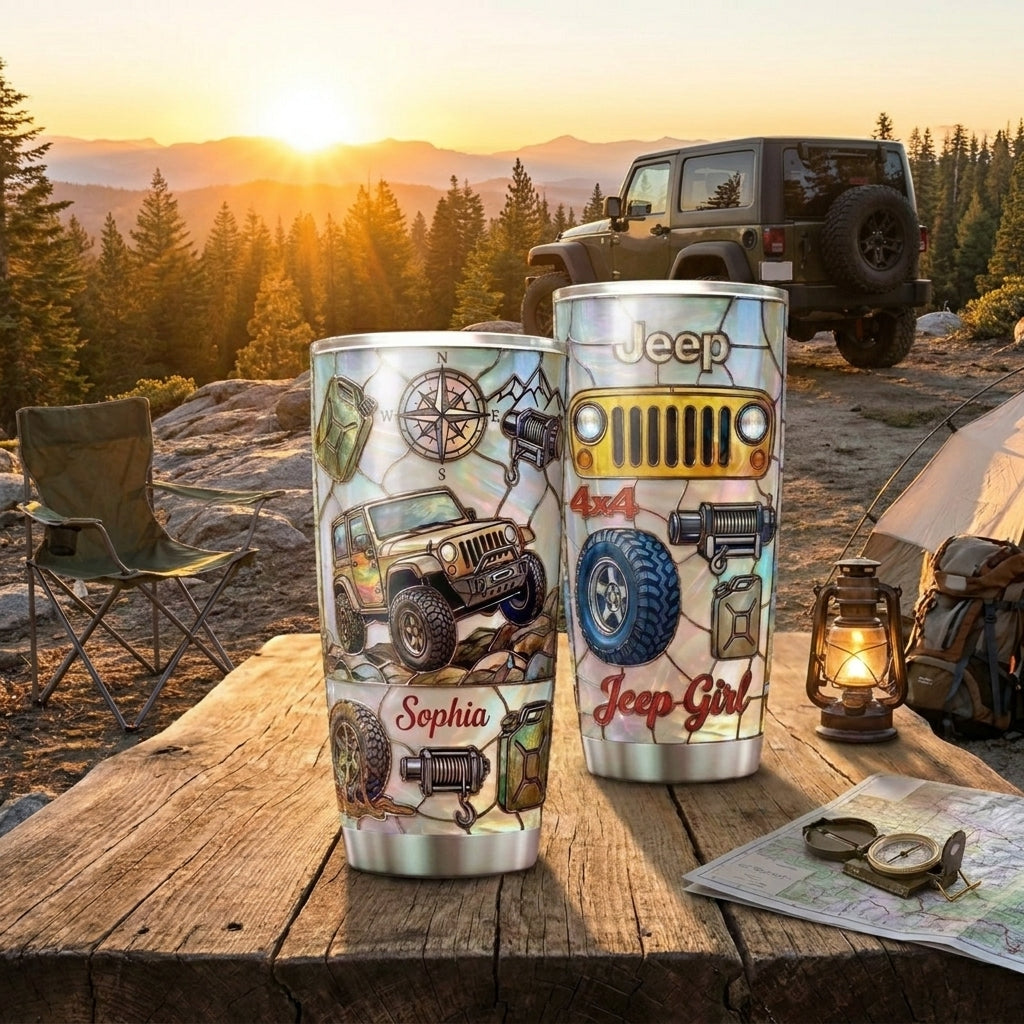 Jeep Girl 4x4 Personalized 20oz Tumbler