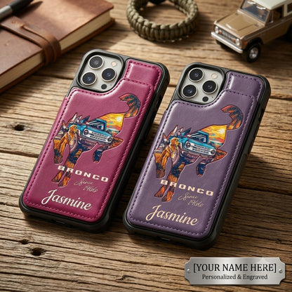 Bronco Since 1966 Personalized Leather Phone Case