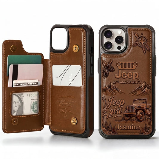 Jeep 85th Anniversary Personalized Leather Phone Case