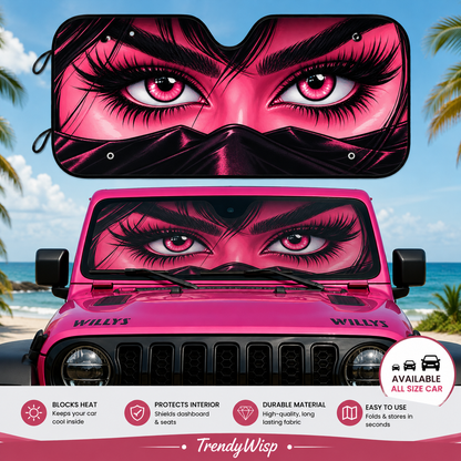 Windshield Sun Shade Cover Reflective Retractable Sunshade for Car