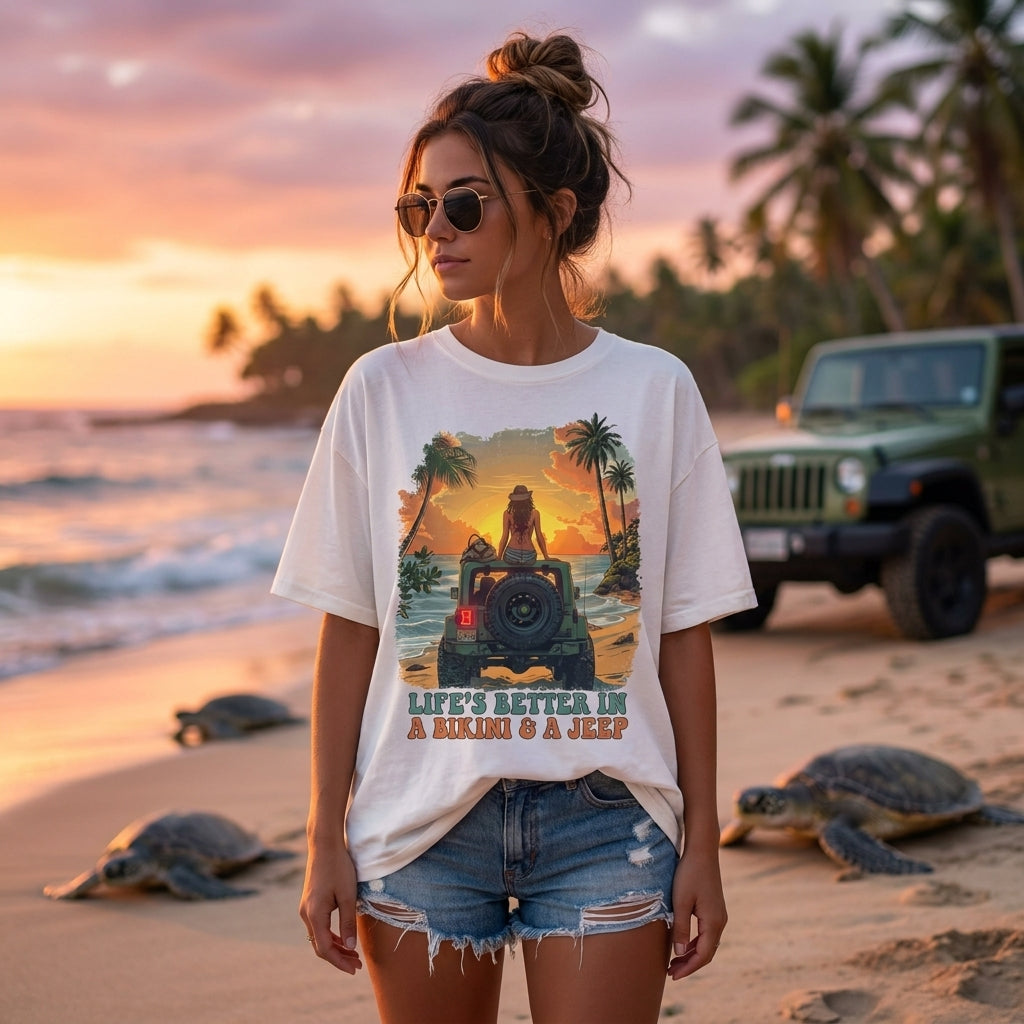 Bikini and Jeep T-Shirt