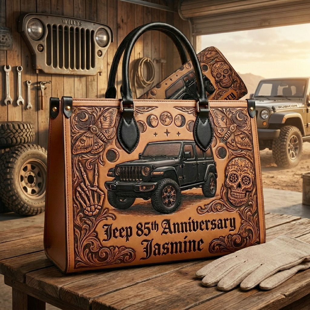 Jeep 85th Anniversary V5 Personalized Leather Bag + Free Wallet