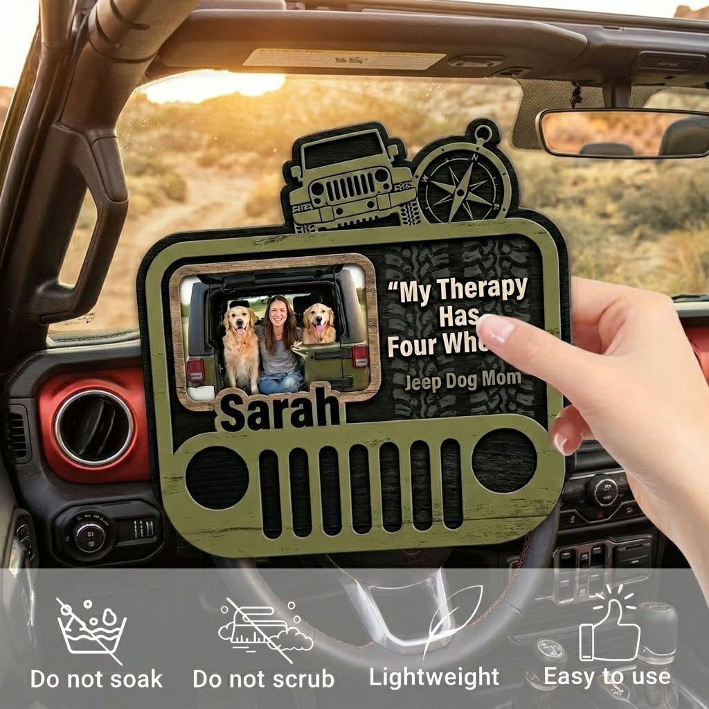 Jeep Dog Mom Personalized Acrylic Car Visor Clip