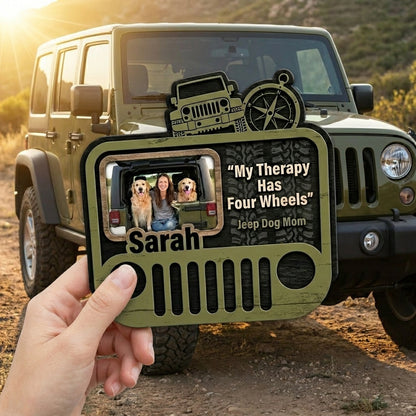 Jeep Dog Mom Personalized Acrylic Car Visor Clip