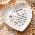 To My Daughter Personalized Heart Shaped Ceramic Ring Dish