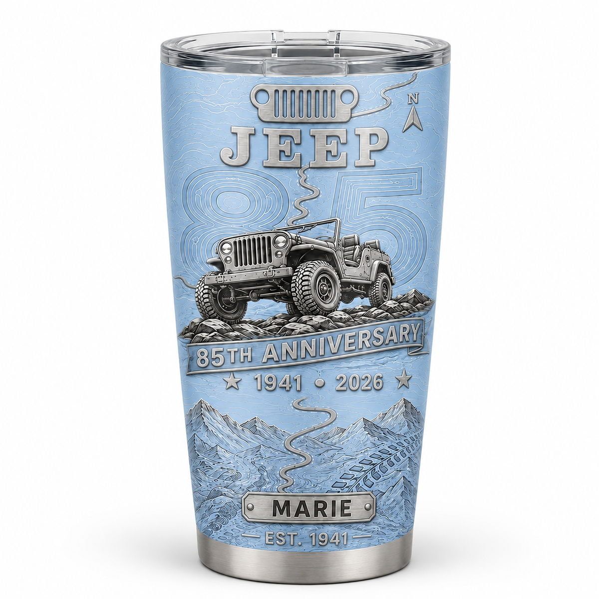 Personalized  Jeep 85th Anniversary Tumbler 40oz, 30oz, 20oz V3