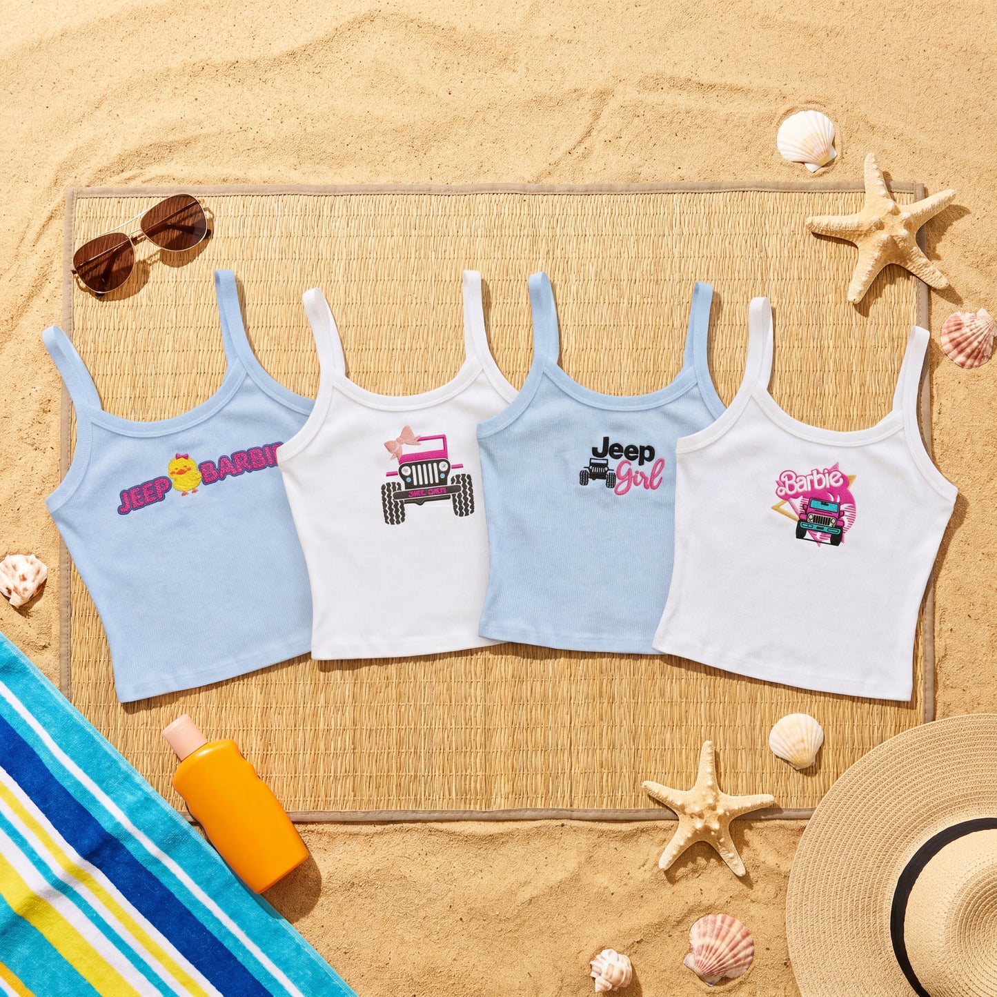[Free delivery] Jeep Girl Collection Embroidered Spaghetti Strap Tank Top