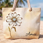 [Free delivery] Birth Month Flower Personalized Beach Bag