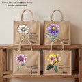 [Free delivery] Birth Month Flower Bible Verse Personalized Jute Tote Bag
