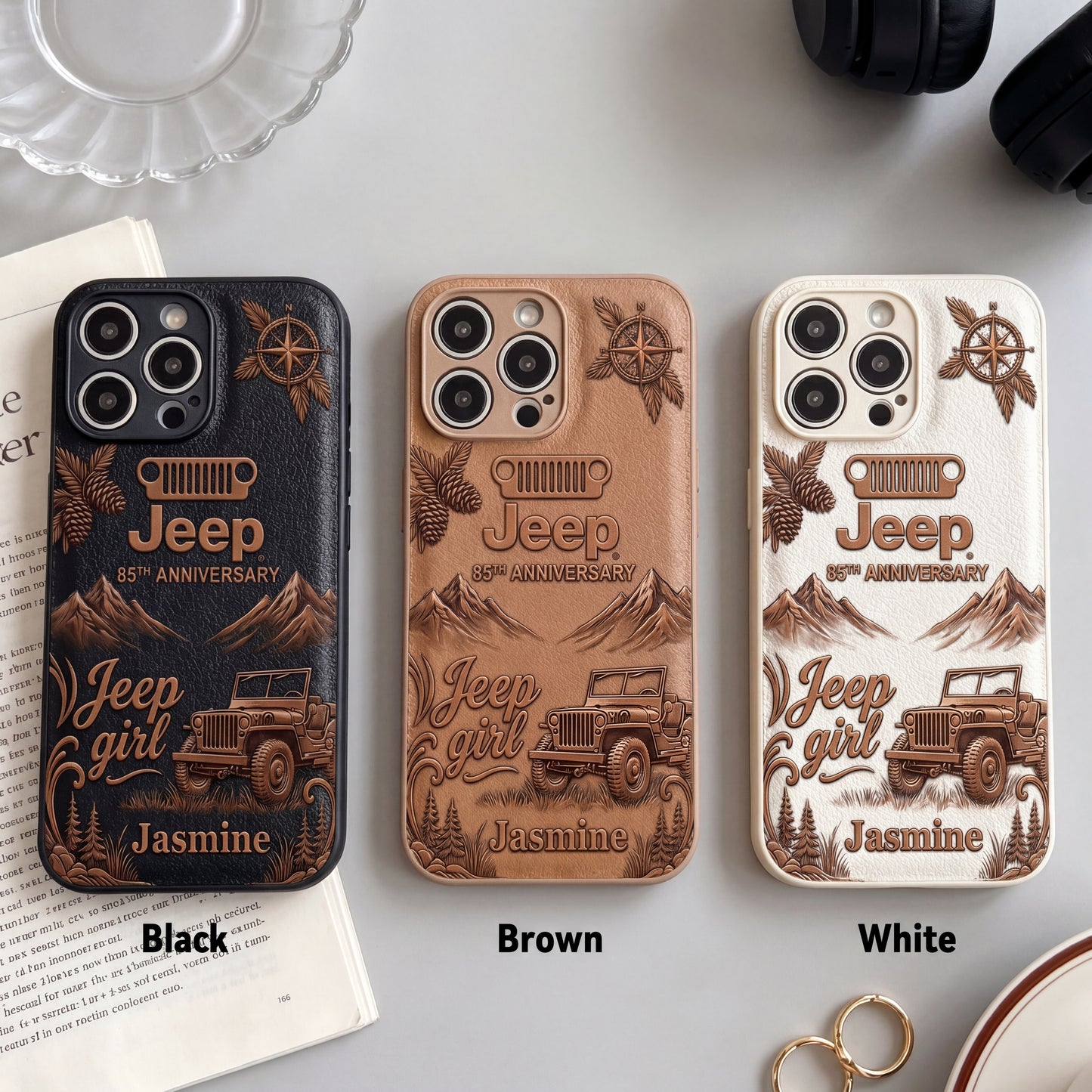 Jeep 85th Anniversary Personalized Leather Phone Case