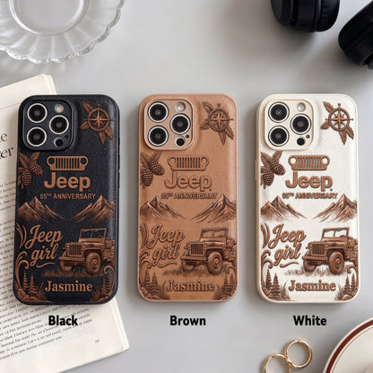Jeep 85th Anniversary Personalized Leather Phone Case