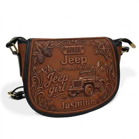 Jeep 85th Anniversary Personalized Leather Saddle Bag