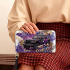 Wild & Fearless Purple Butterfly Jeep Personalized Leather Bag + FREE Wallet