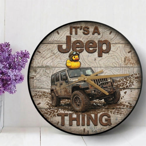 It's A Jeep Thing Wooden Clock