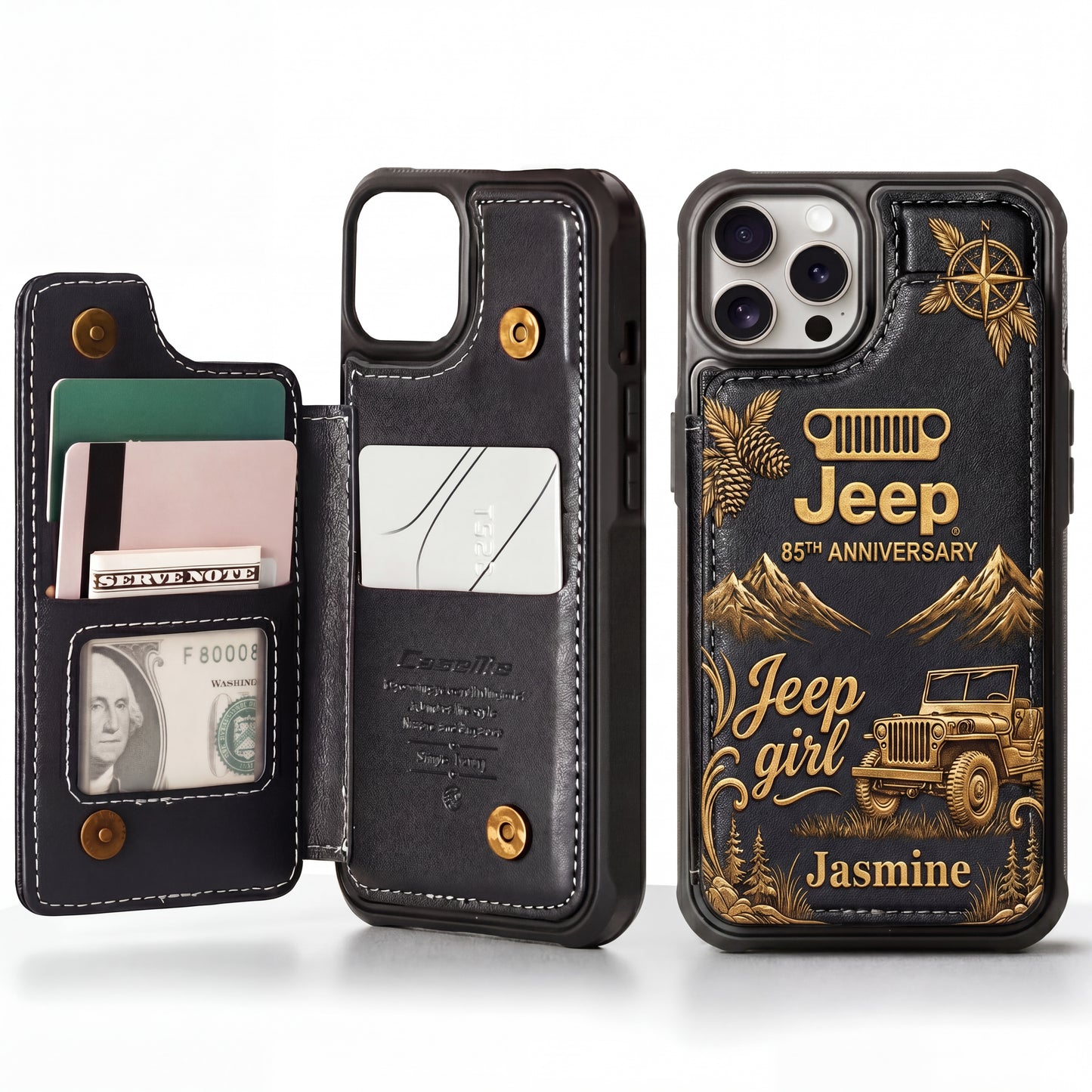 Jeep 85th Anniversary Personalized Leather Phone Case