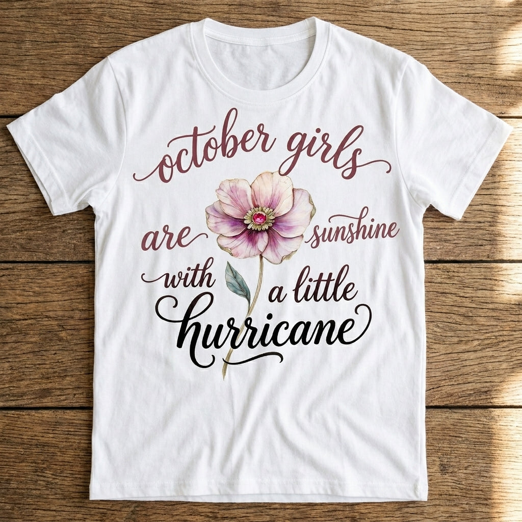 [Free delivery] Birth Month Flower Personalized T-Shirt