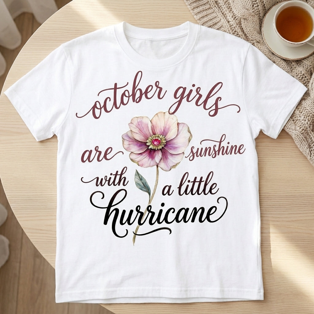 [Free delivery] Birth Month Flower Personalized T-Shirt