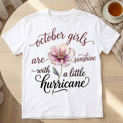 [Free delivery] Birth Month Flower Personalized T-Shirt
